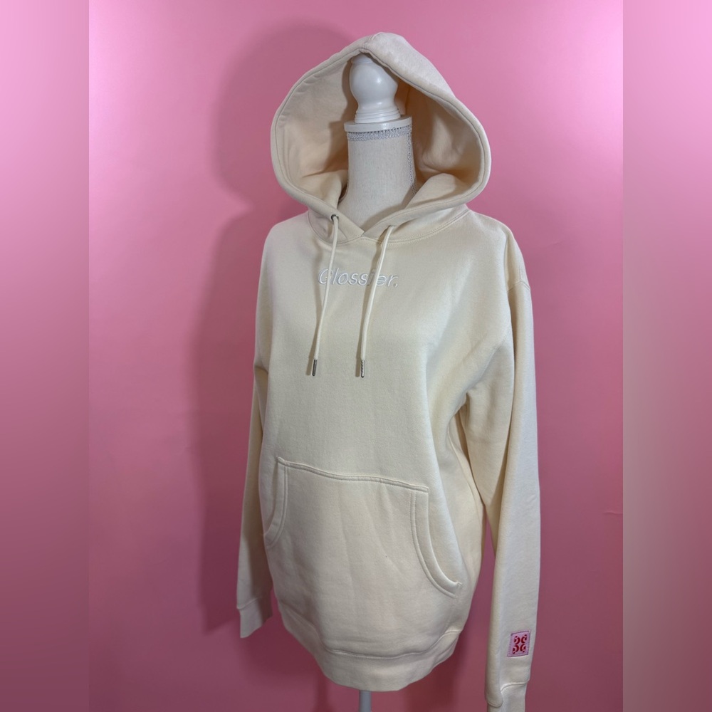 Glossier Limited Edition White Hoodie, US Women’s Small